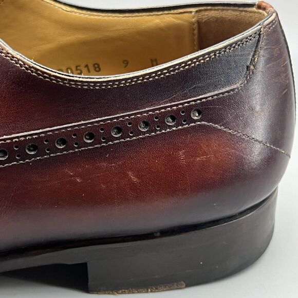 Magnanni Manolo Medallion Shoes Men\'s Size 9 M Cognac Brown Leather Dress Oxford main image 10